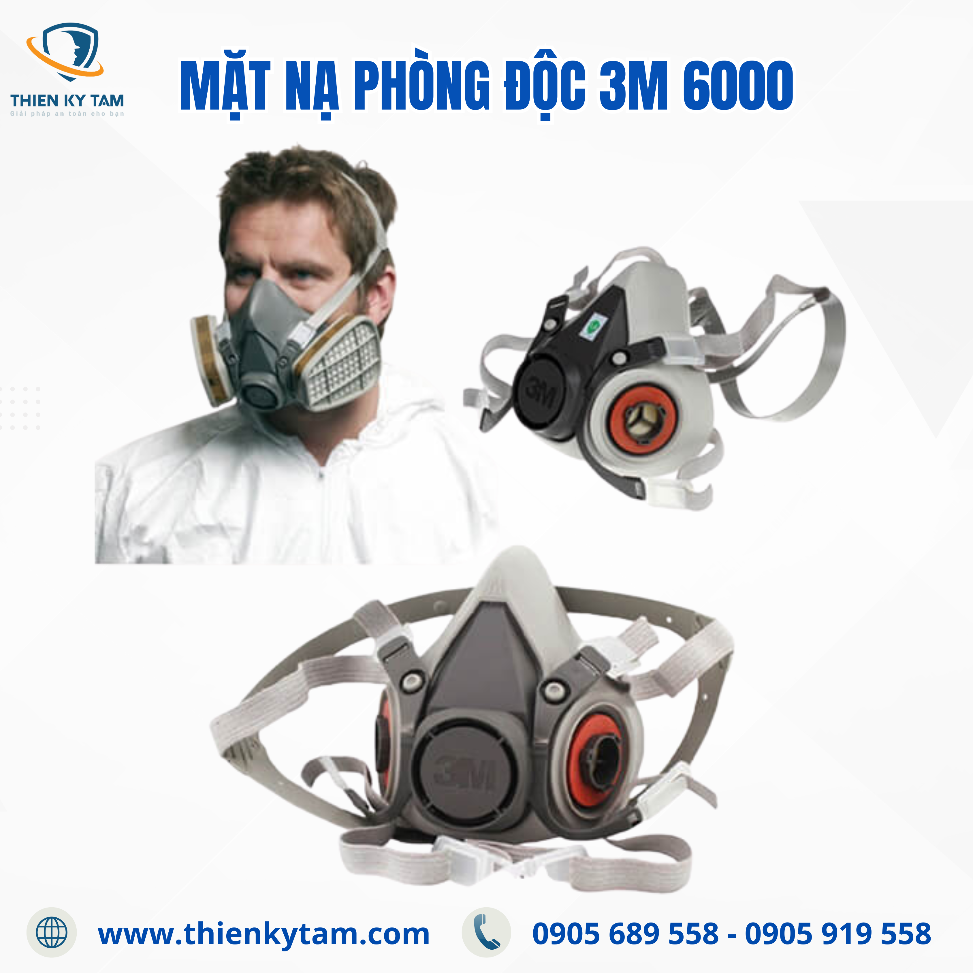  Mặt nạ chống hóa chất nửa mặt 3M 6000