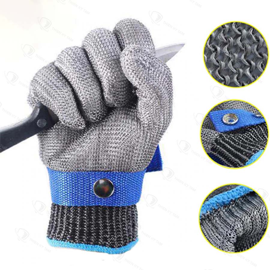 Găng tay chống cắt sợi thép, loại ngắn 22cm